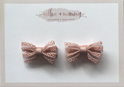 Small Pink Lace Bows.